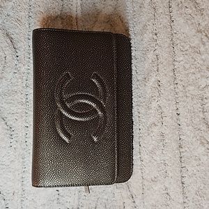 Chanel Gold Bronze Caviar Wallet On Chain